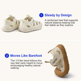 EBMINI OPEN easy-on toddler sandals with a secure hook-and-loop strap