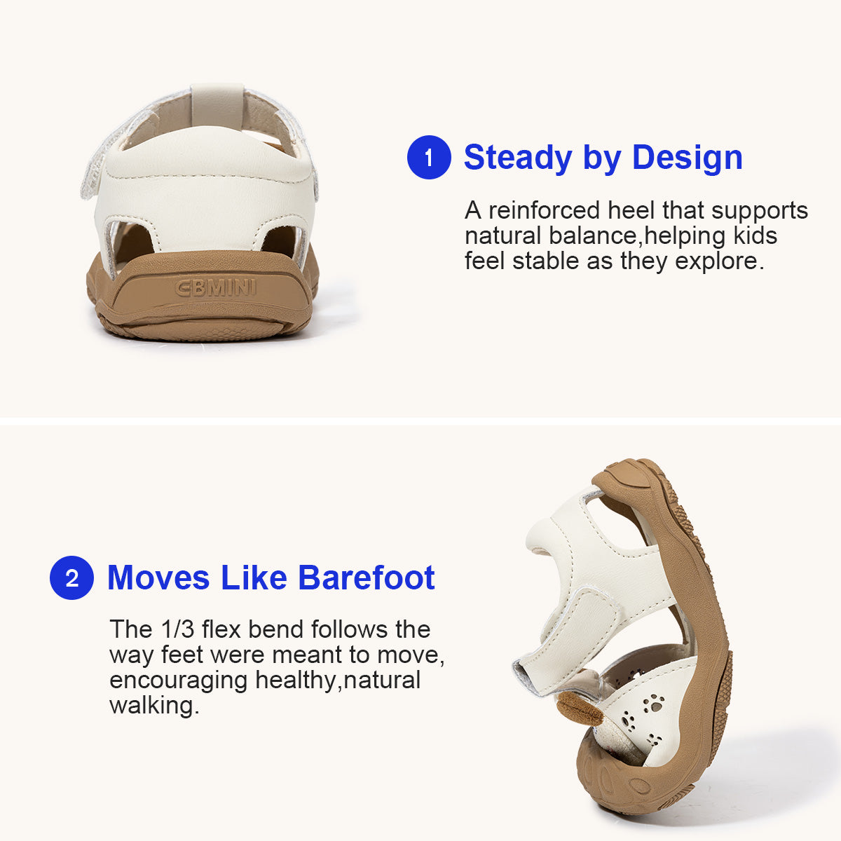 EBMINI PANDA non-slip sandals for playground and outdoor activities