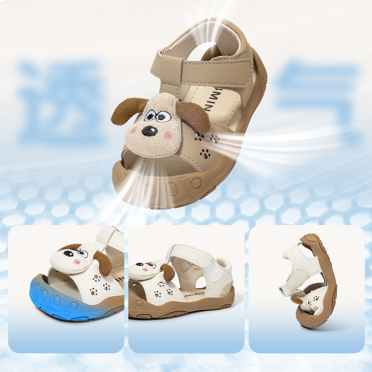 EBMINI PANDA unisex cartoon dog sandals for warm-weather play
