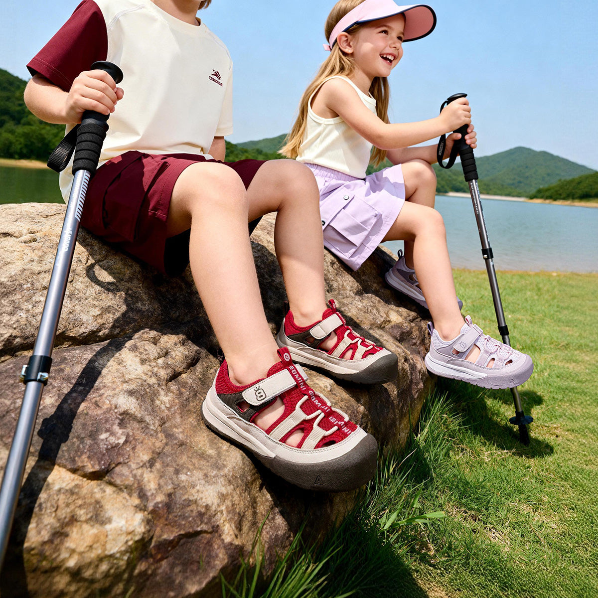 EBMINI PATCH breathable outdoor sandals with a mesh upper
