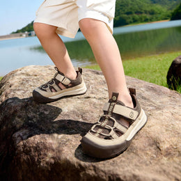 EBMINI PATCH easy-on sandals with adjustable dual hook-and-loop straps