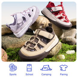 EBMINI PATCH brown purple and red toddler sandals