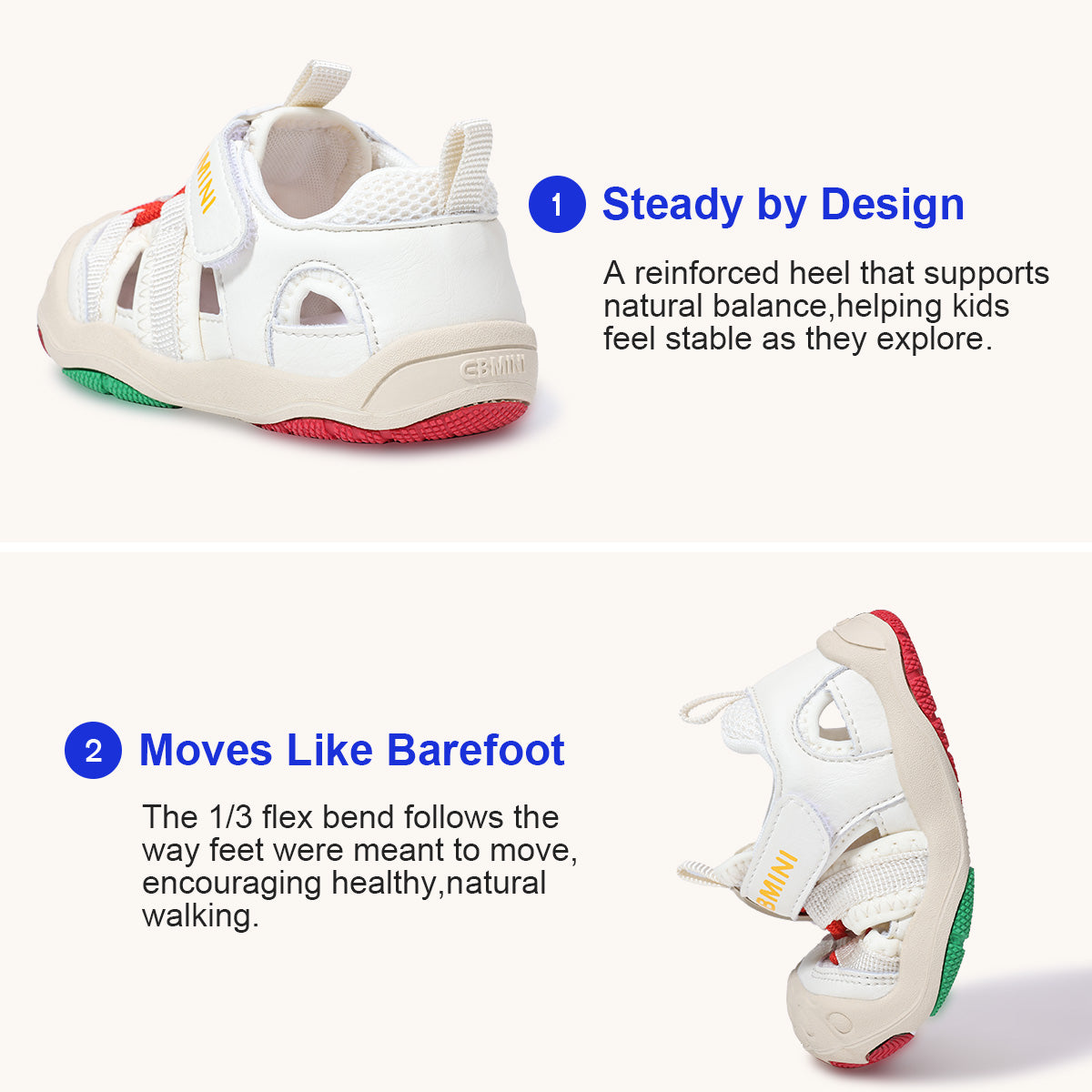 EBMINI PETAL lightweight first-walker sandals for growing feet