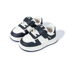 EBMINI RACER black and white barefoot kids sneakers with wide toe shape