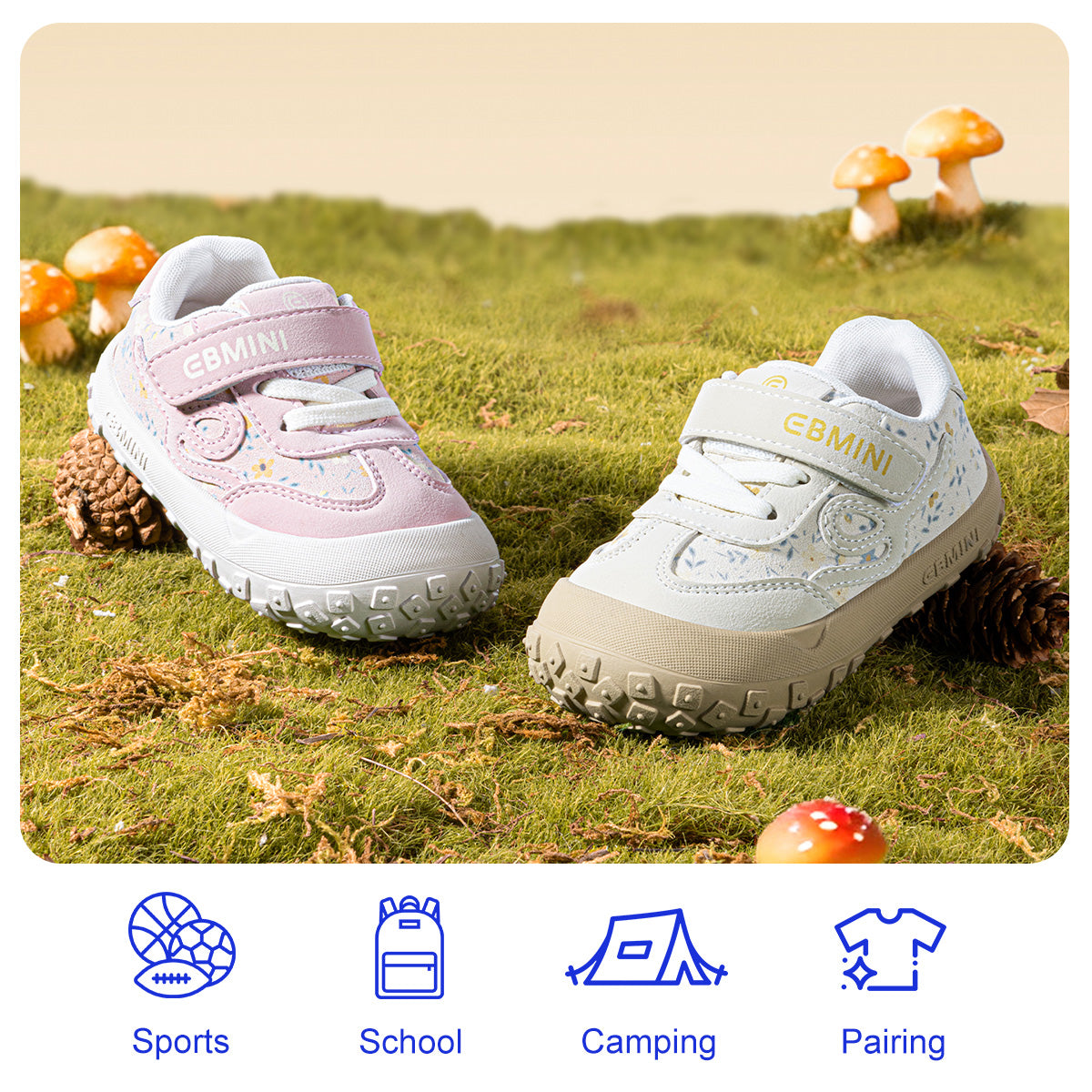 EBMINI RAINBOW barefoot toddler sneakers product view 6