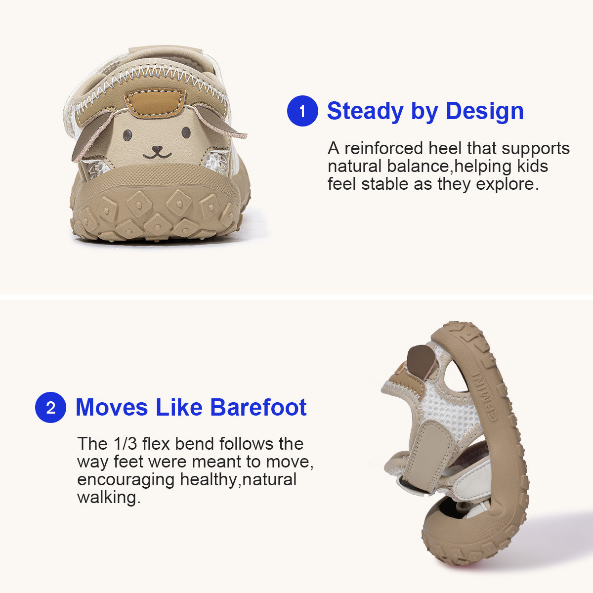 EBMINI REEF summer sandals with breathable cutout straps