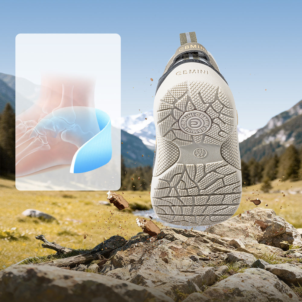 EBMINI RIDGE soft cushioning technology for rocky outdoor surfaces