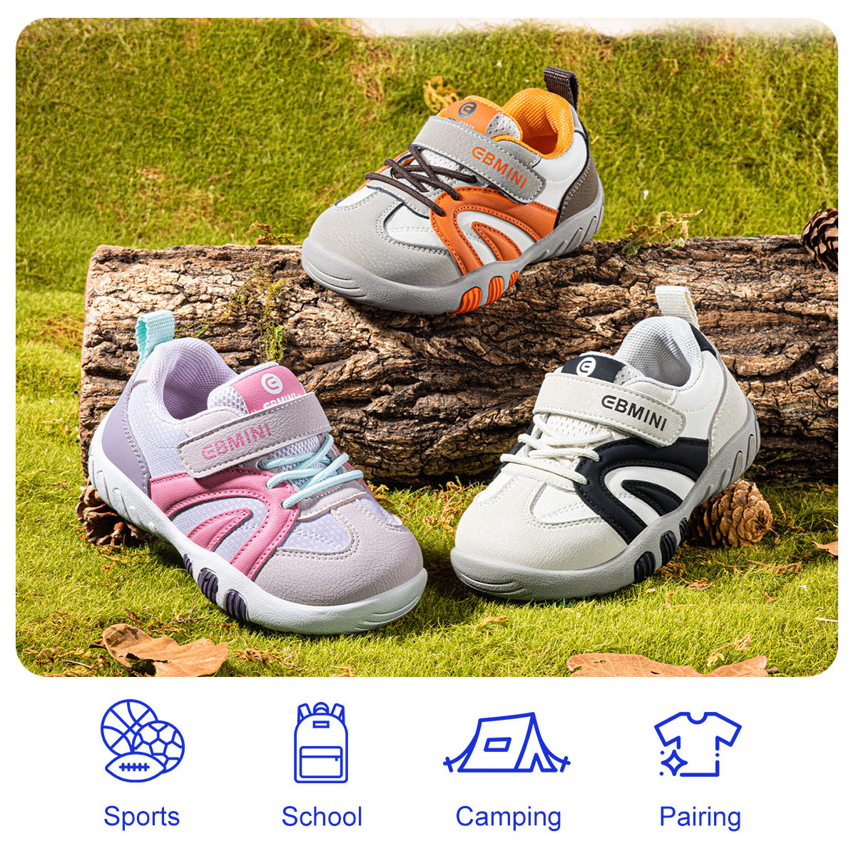 EBMINI RIPPLE toddler sneakers with wraparound toe protection