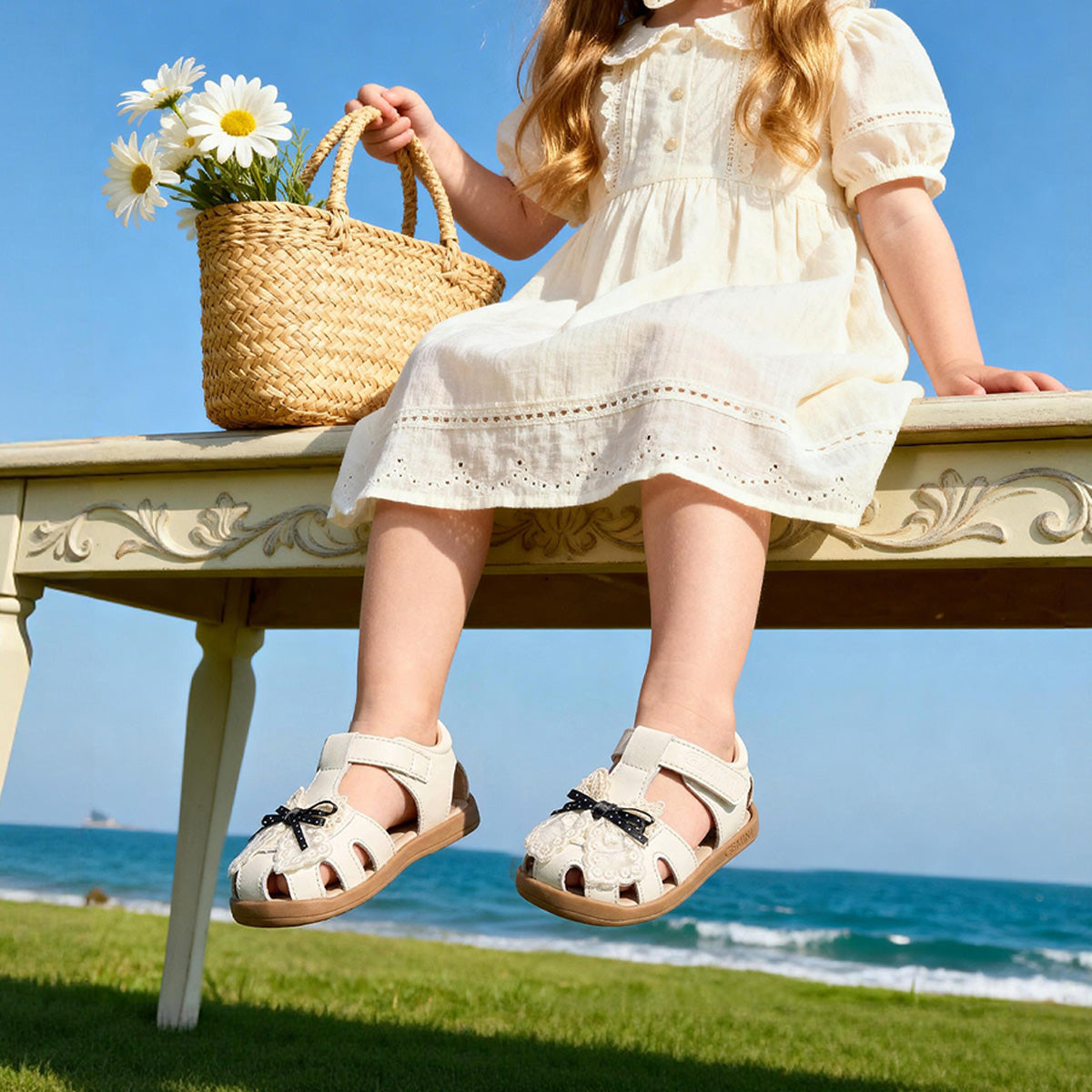 EBMINI ROMY toddler sandals with hook-and-loop ankle strap