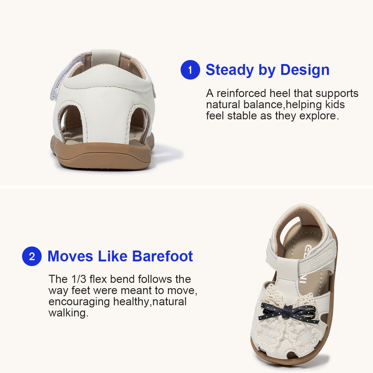EBMINI ROMY toddler sandals shown during playground wear
