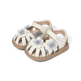 EBMINI ROSE floral fisherman toddler sandals with 3D flower detail