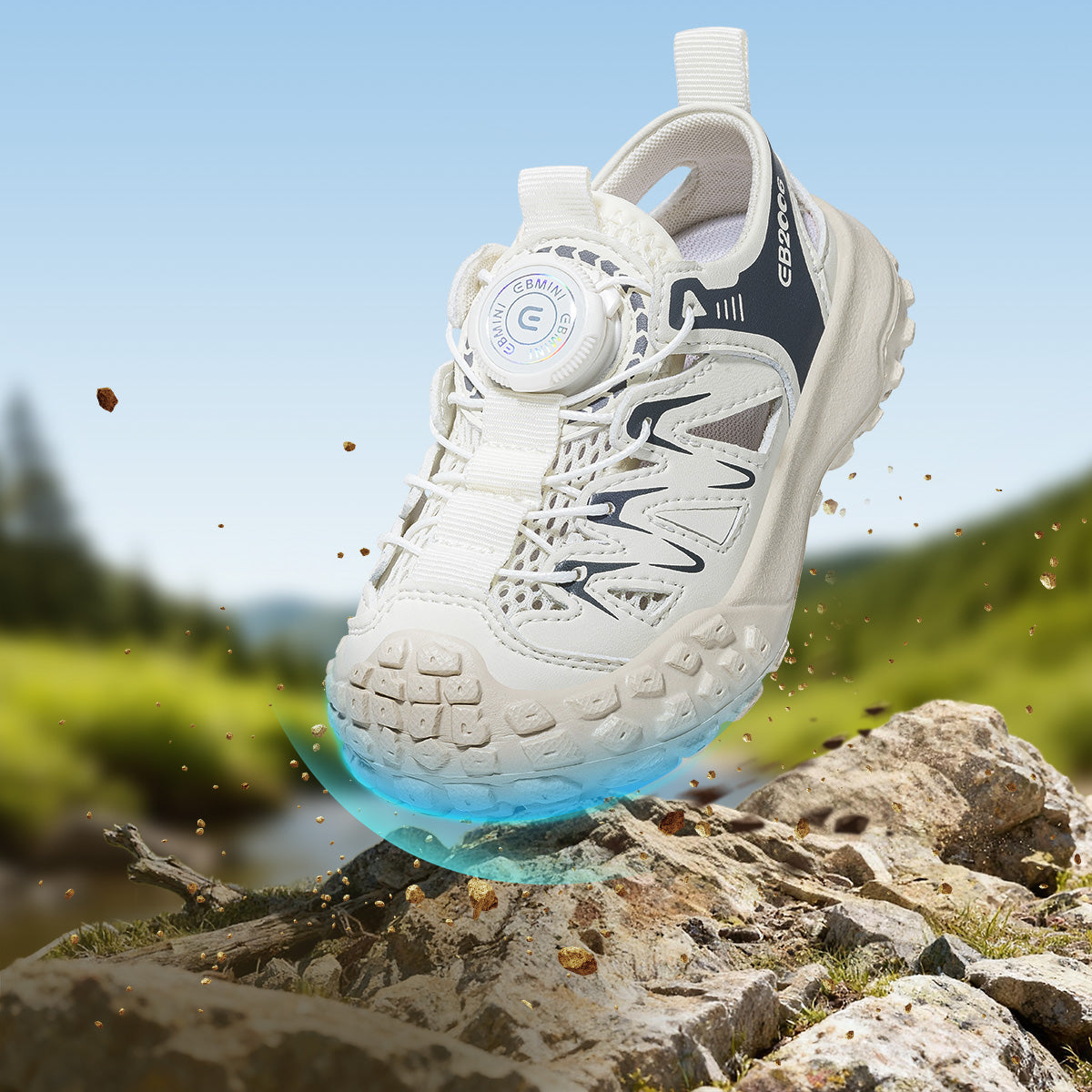EBMINI ROTO toddler sandals shown during playground wear