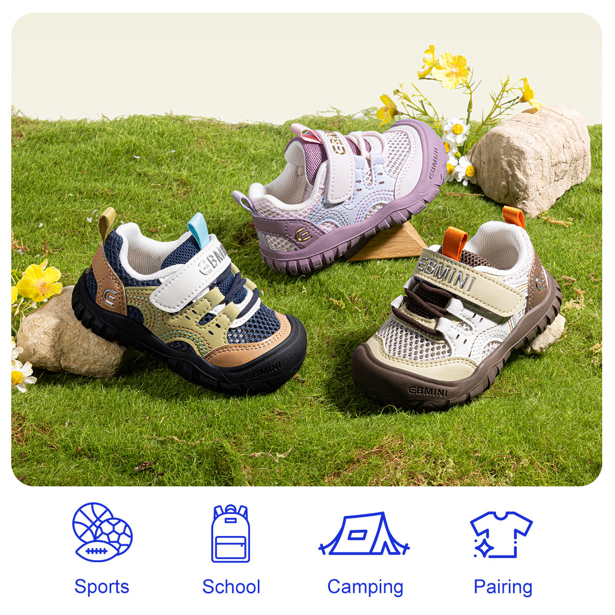 EBMINI ROVER toddler sneakers with heel pull tab