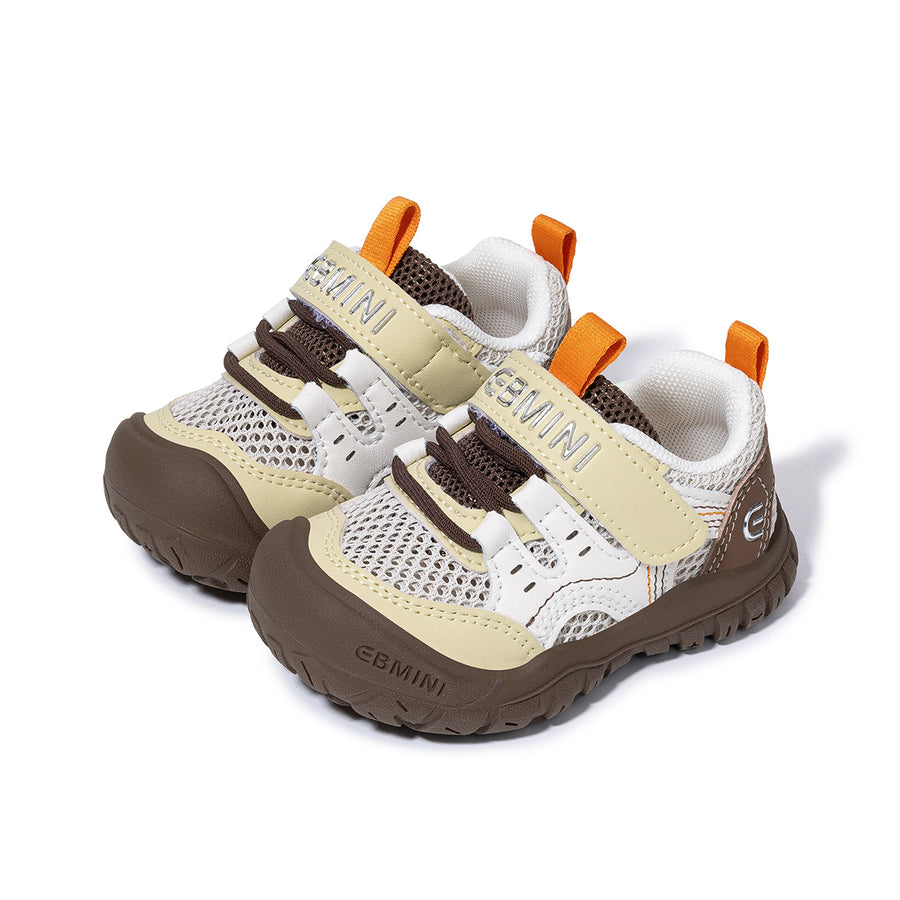 EBMINI ROVER brown and white colorblock toddler sneakers