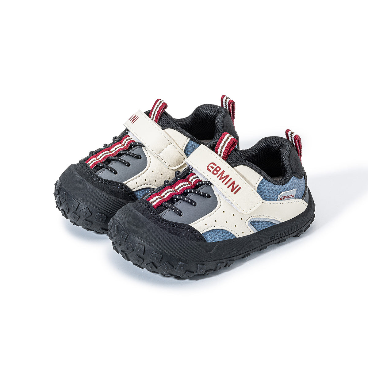 EBMINI ROVER black colorblock outdoor toddler sneakers, three-quarter view