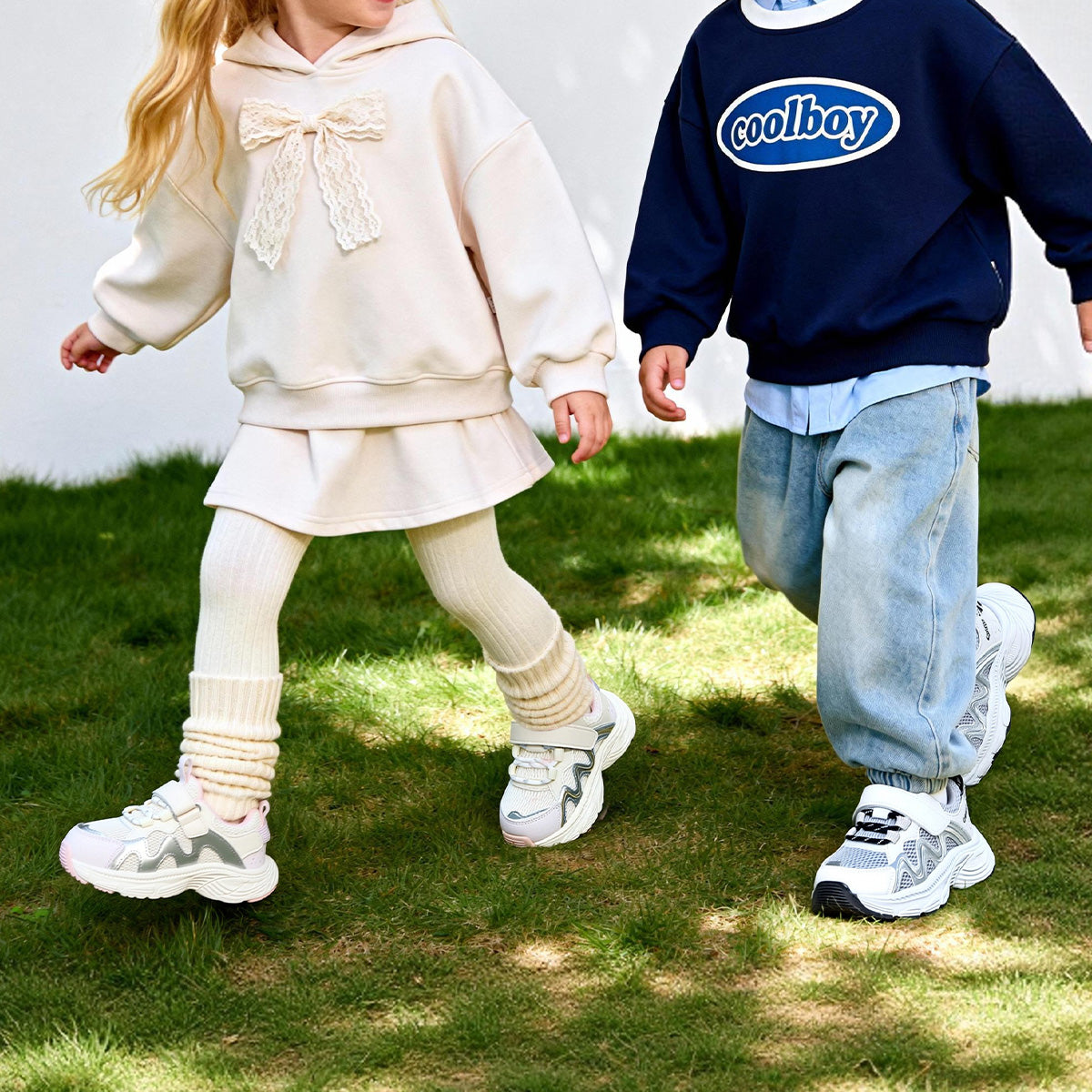 EBMINI RUSH mesh toddler sneaker detail showing upper and layered side panels