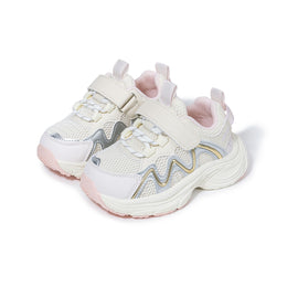 EBMINI RUSH pink mesh toddler sneakers, three-quarter pair view