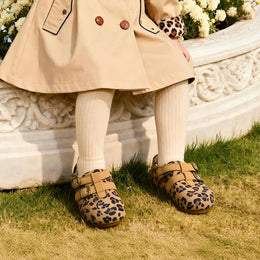 EBMINI SAVANNA leopard shoes styled with a casual toddler outfit