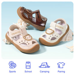 EBMINI SCOUT brown pink and white toddler sandals