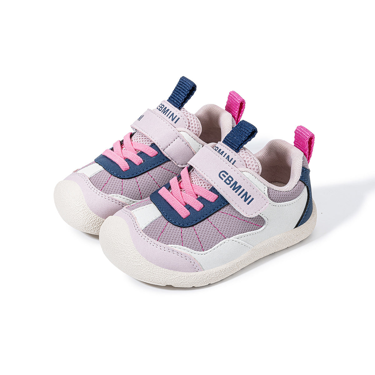 Pair of purple EBMINI SKYPOP wide-toe mesh toddler sneakers