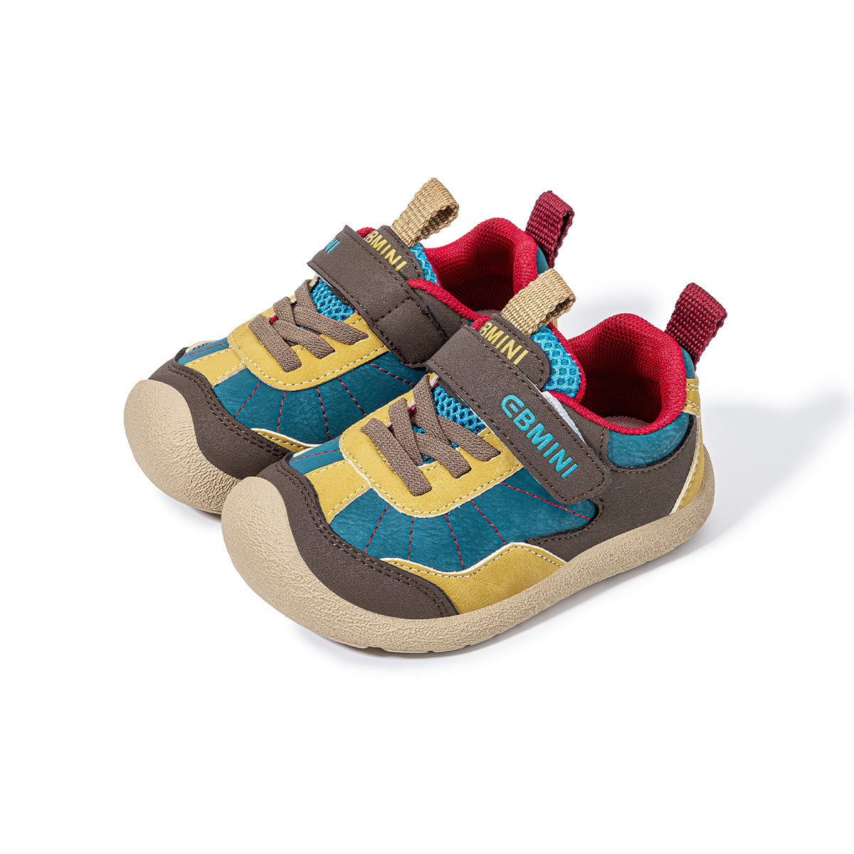 Pair of blue EBMINI SKYPOP wide-toe toddler sneakers
