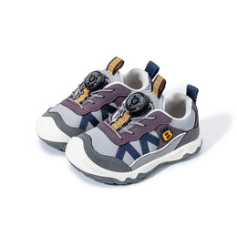 Pair of gray EBMINI SPIN rotary-dial toddler sneakers