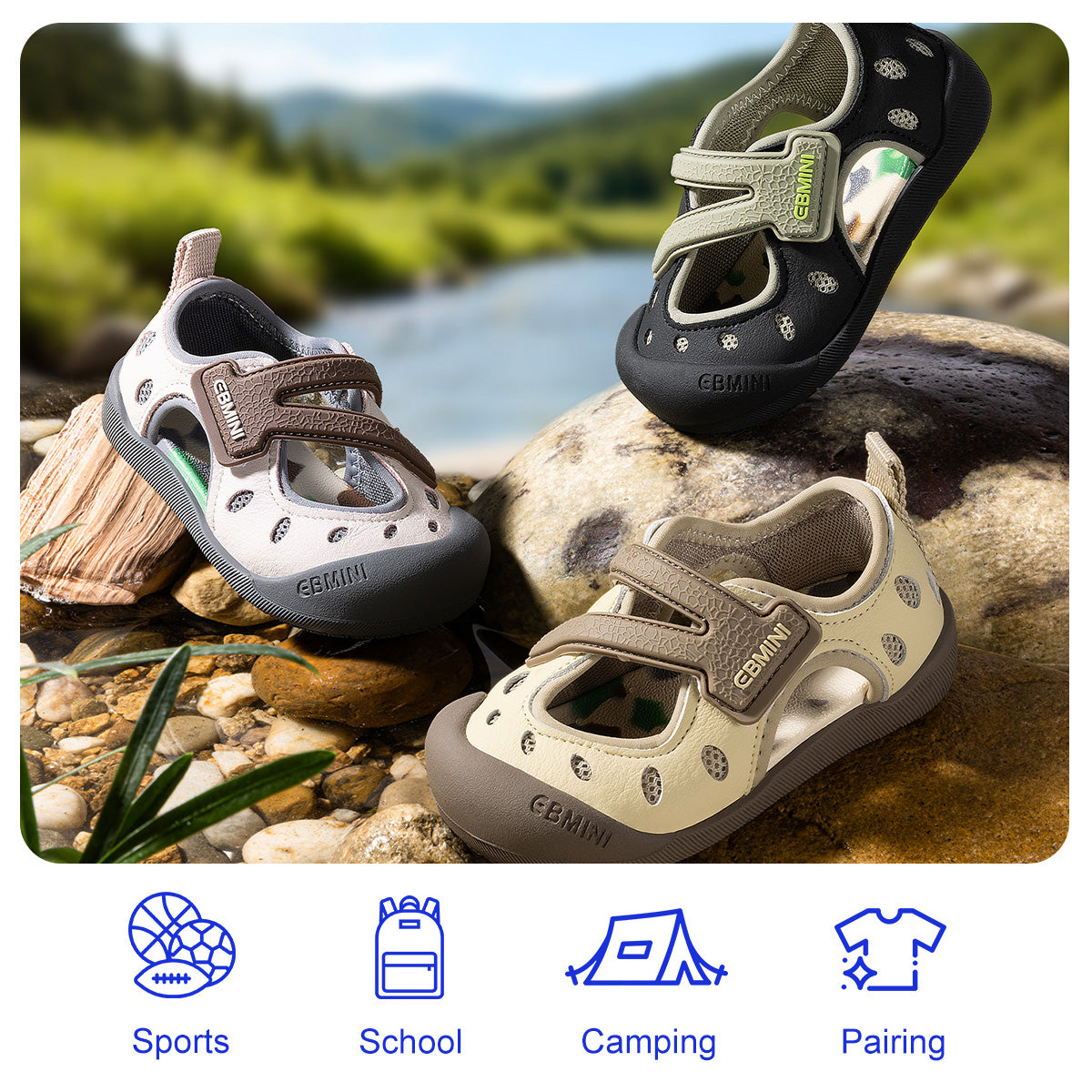 EBMINI SPOT non-slip toddler sandals for playground activities