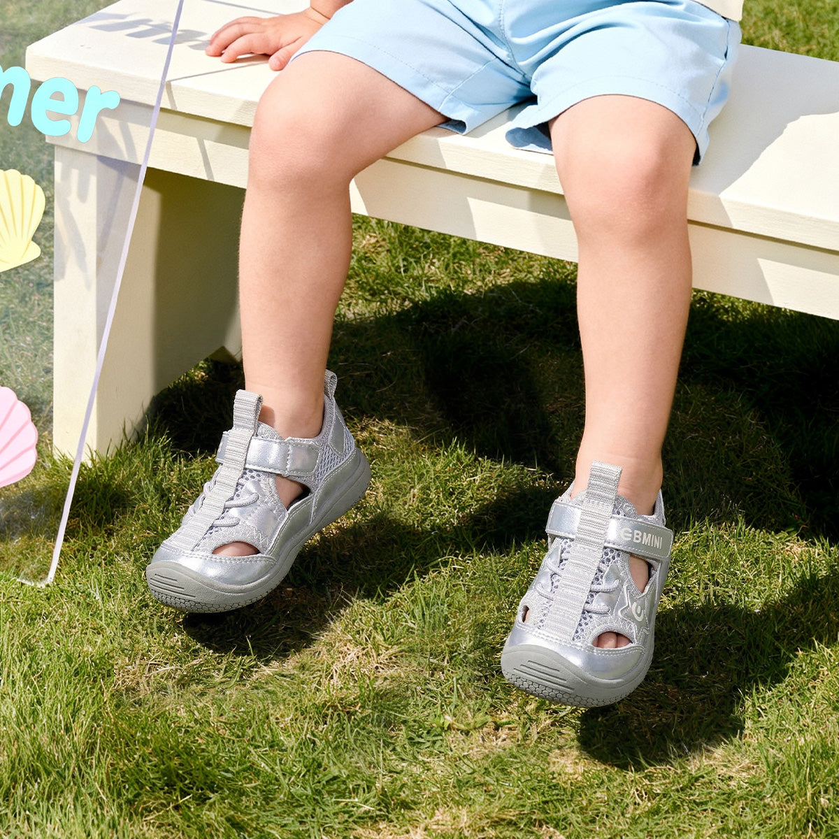 EBMINI STAR easy-on sandals with a secure hook-and-loop strap