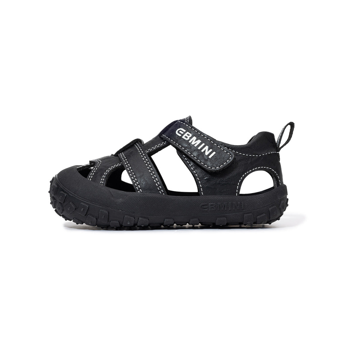 Black EBMINI STRIDE closed-toe toddler sandals