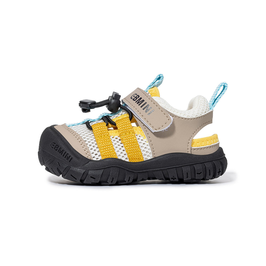 EBMINI STRIPE closed-toe sandals with a roomy wide toe box