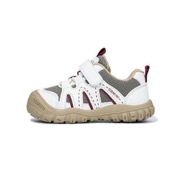Side view of silver EBMINI SUMMIT wide-toe outdoor sneaker