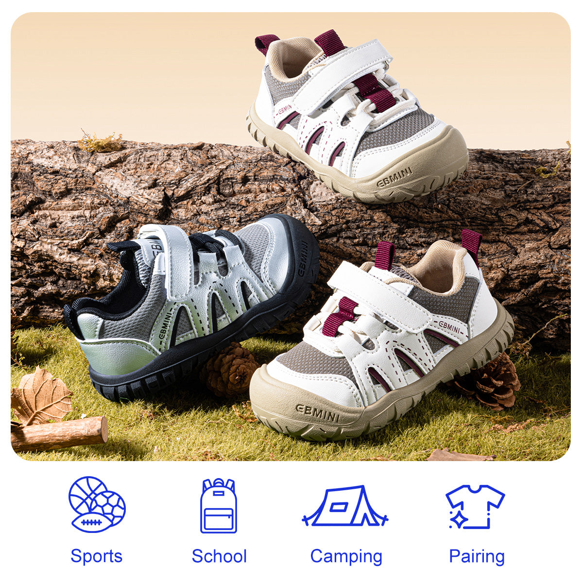 EBMINI SUMMIT silver and beige outdoor sneaker color options