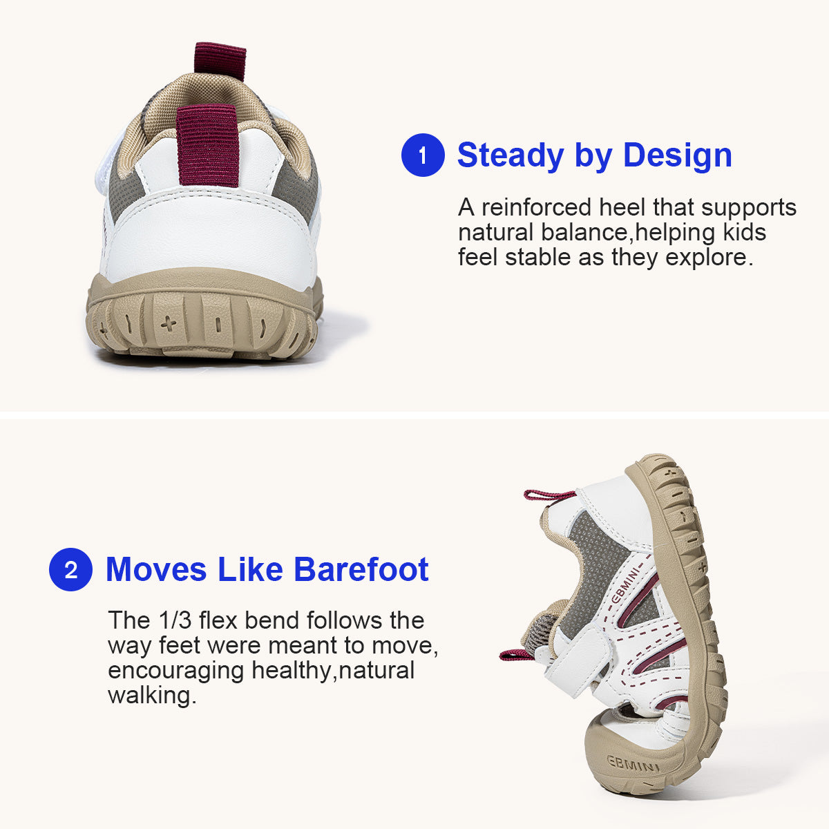 EBMINI SUMMIT padded heel and soft sole detail