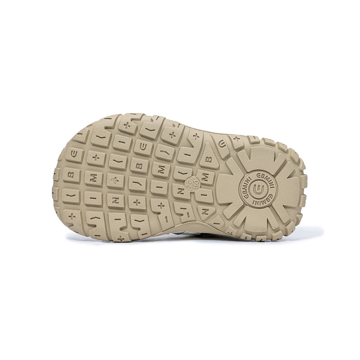Bottom view of EBMINI SUMMIT rugged non-slip rubber outsole