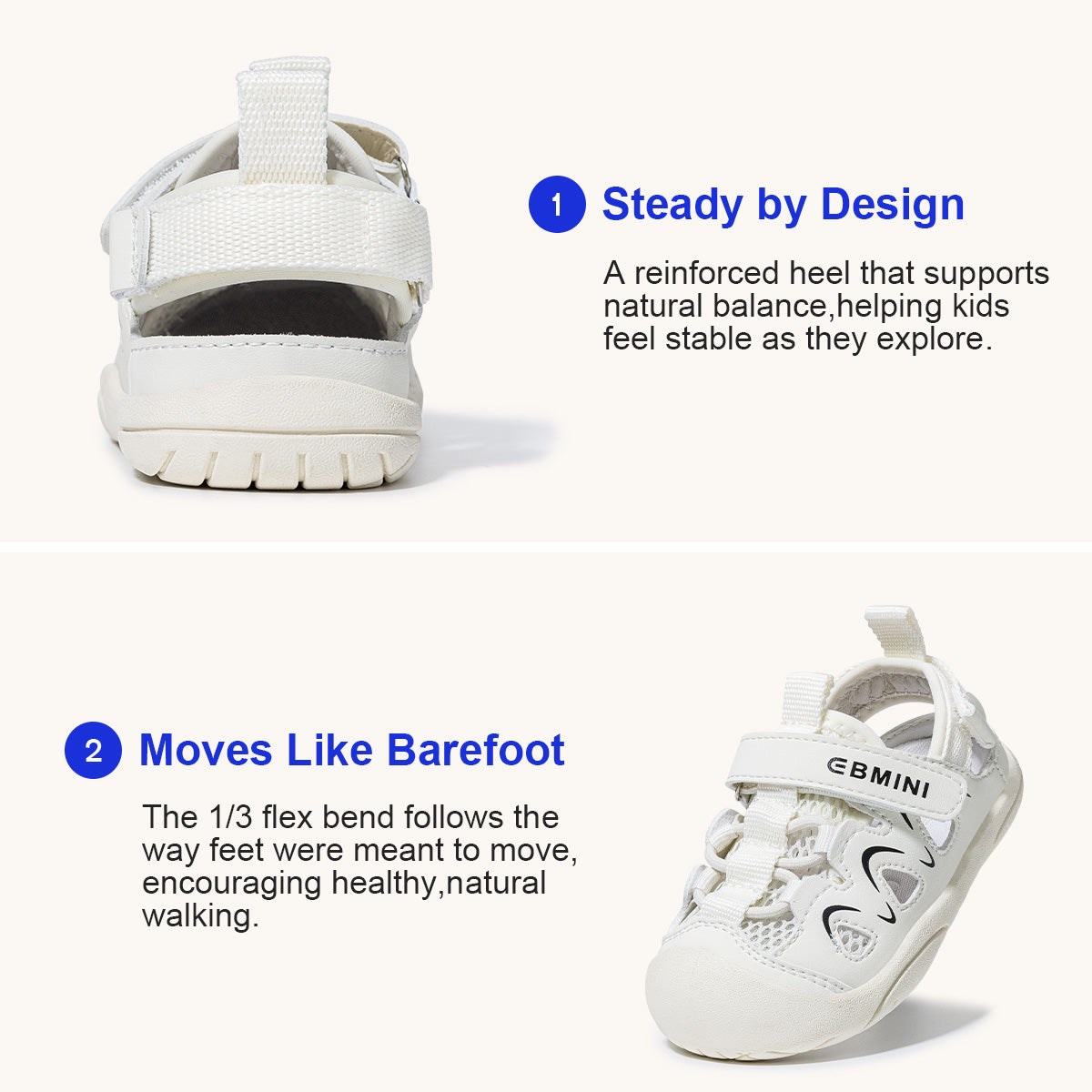 EBMINI SURGE non-slip sandals for trails and playground activities
