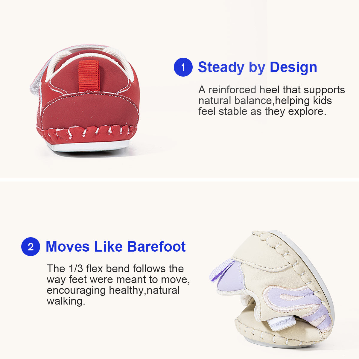 EBMINI SWEETHEART heart-detail first-walker shoe upper