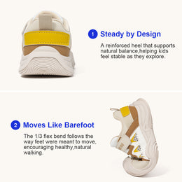 EBMINI SWELL brown toddler sneakers with a wide round toe