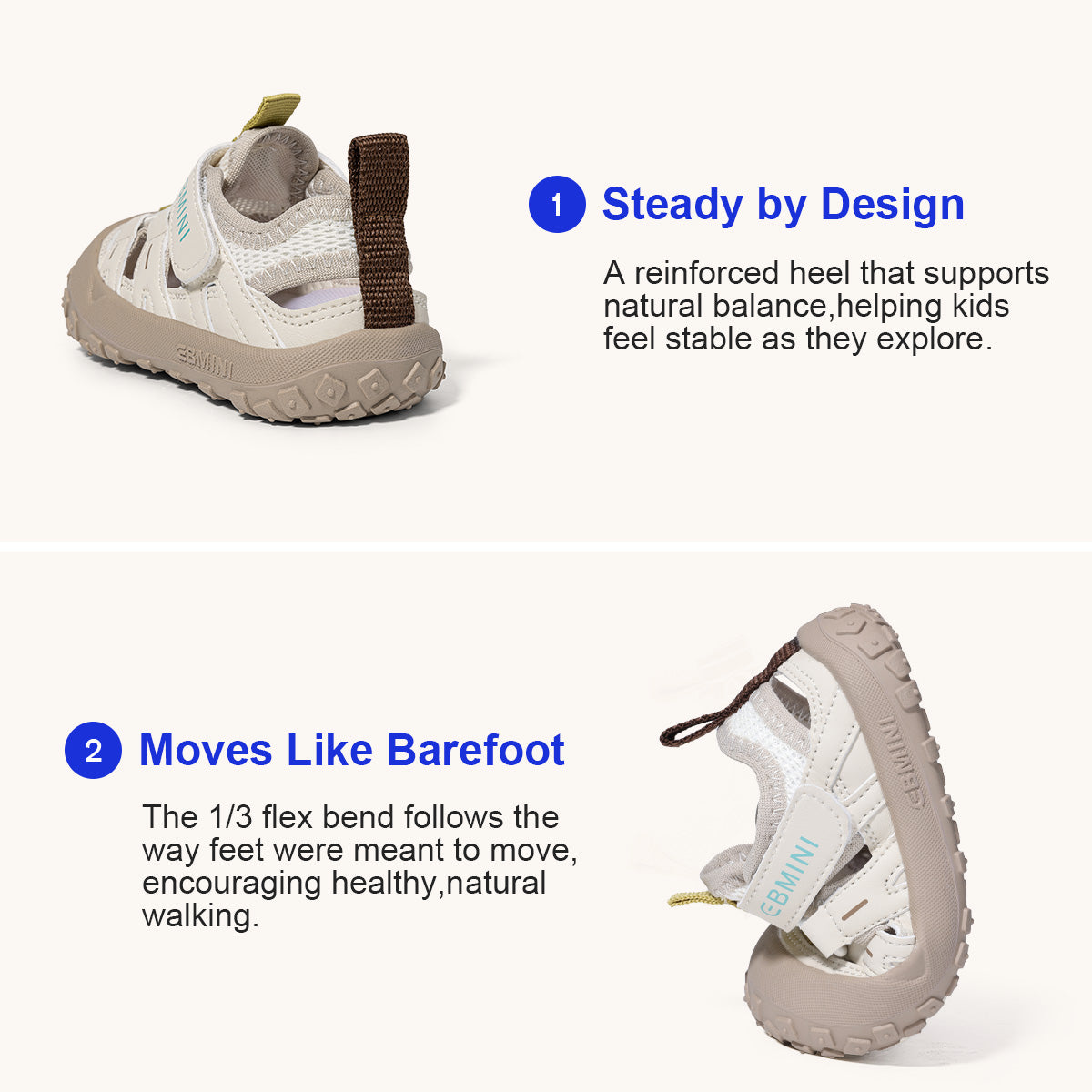 EBMINI SWIFT non-slip toddler sandals for playground play