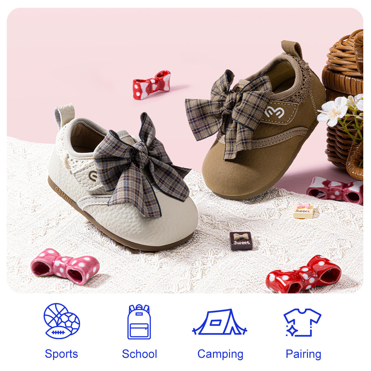 EBMINI TARTAN oversized plaid bow