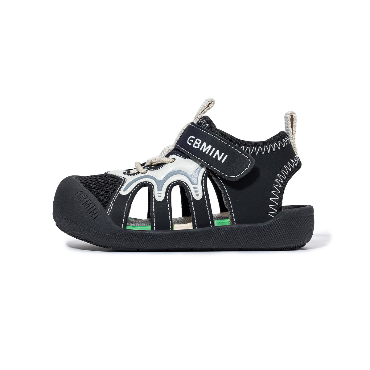 EBMINI TIDE closed-toe sandal construction detail