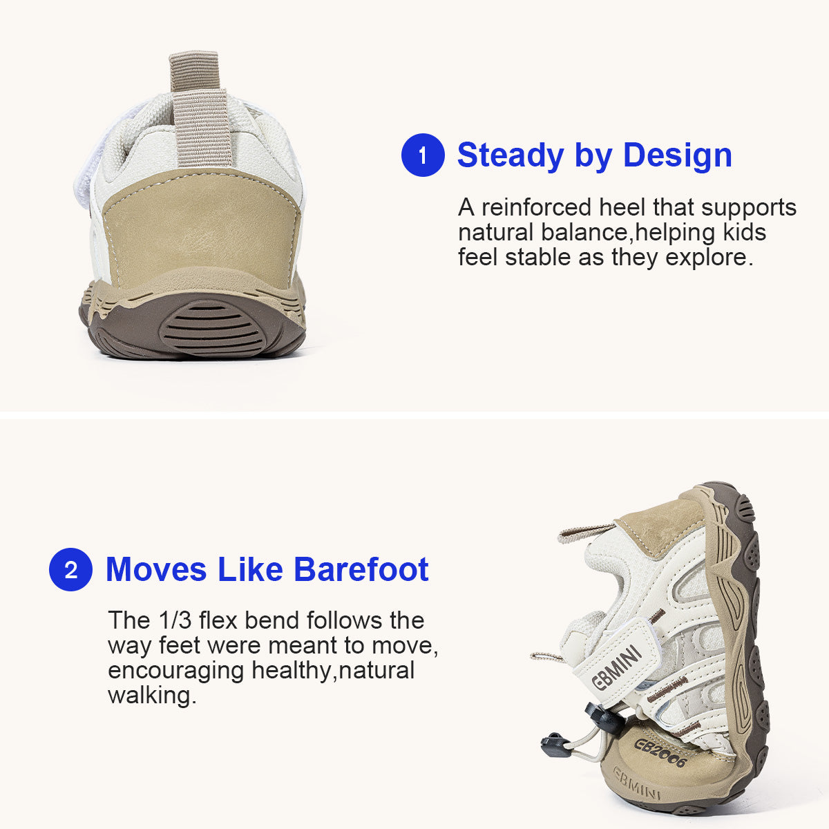 EBMINI TITAN breathable upper and insole construction detail