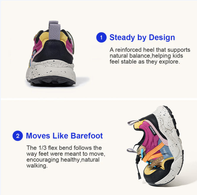 EBMINI TORQUE kids sneaker wide toe box shape shown from above
