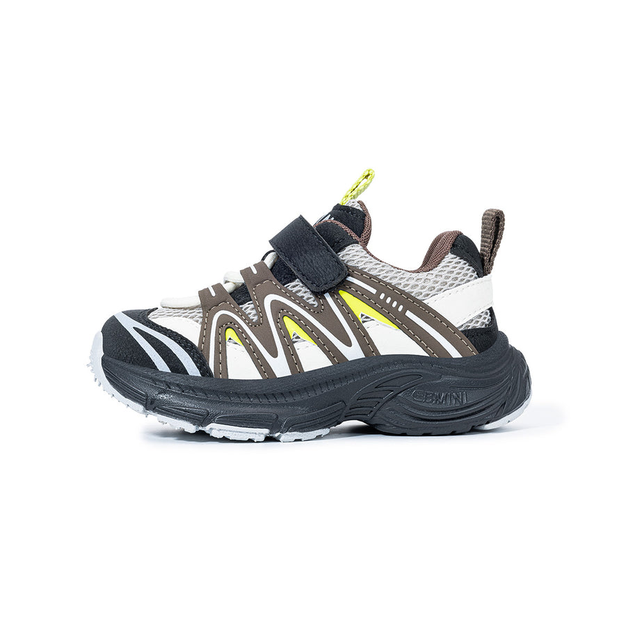 EBMINI TRAX chunky toddler sneaker side profile with mesh-panel upper