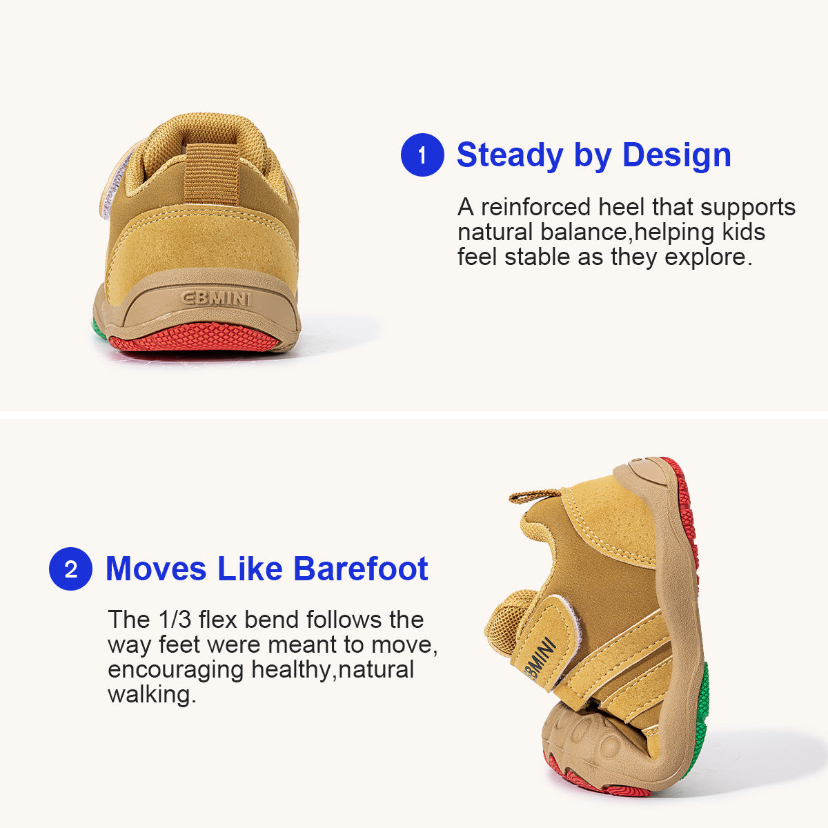 EBMINI TREAD toddler sneaker heel construction detail