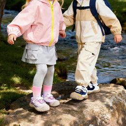 EBMINI TREAD breathable textile and synthetic leather upper detail