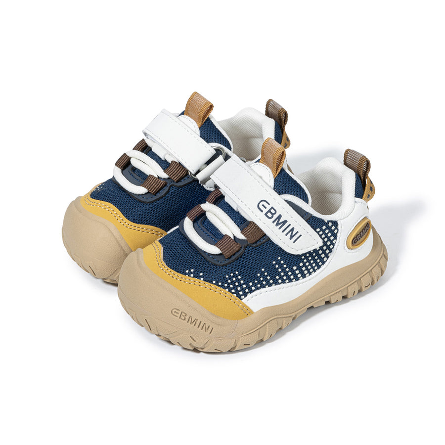 EBMINI TREAD wide-fit trail toddler sneakers in a navy colorblock design