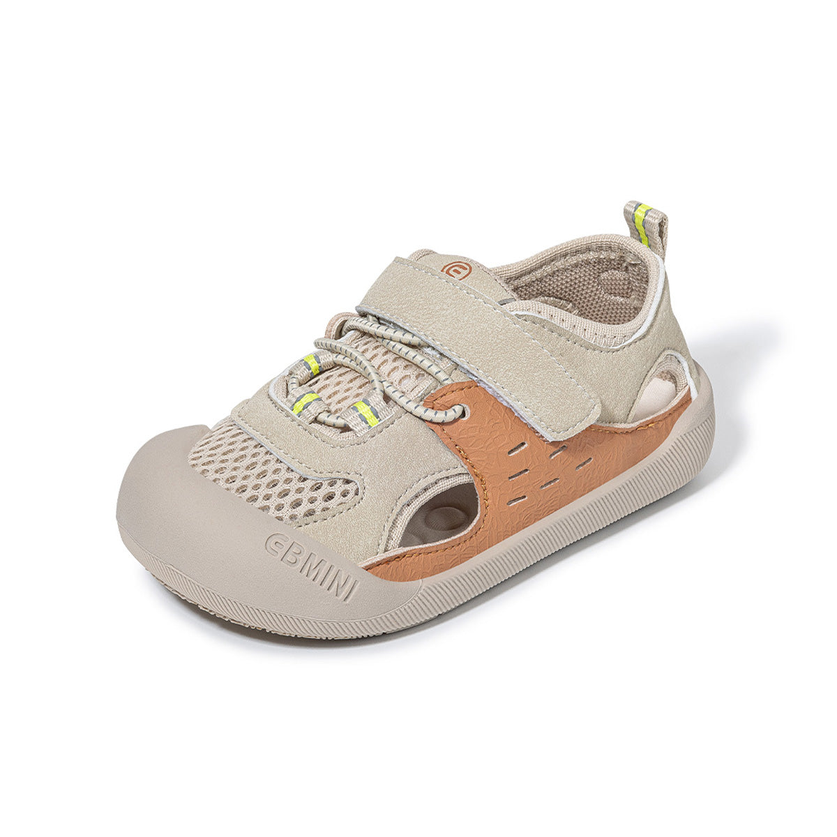 EBMINI TREK outdoor toddler sandal side view with a wide forefoot shape