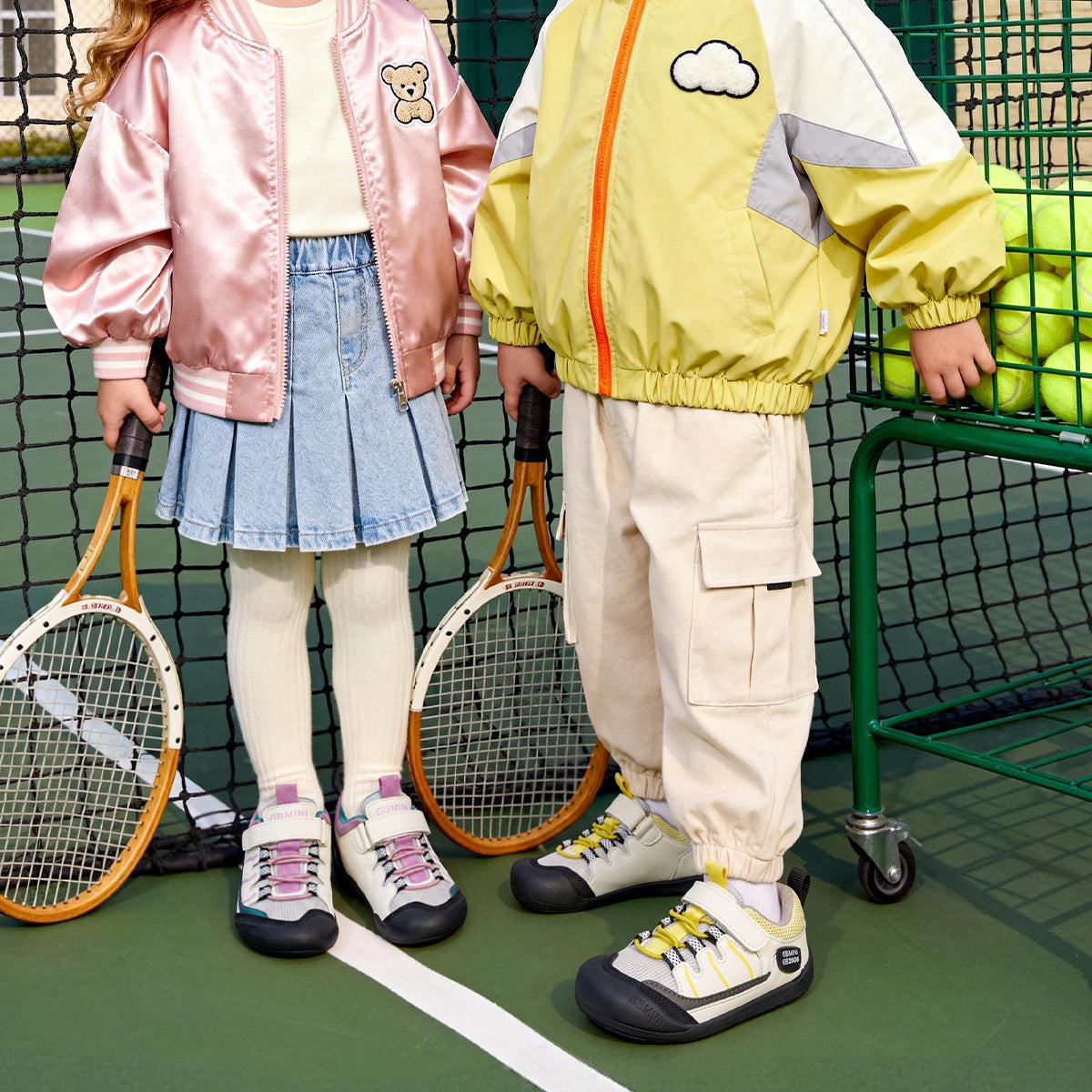 EBMINI VANGUARD breathable mesh and synthetic leather kids sneaker upper