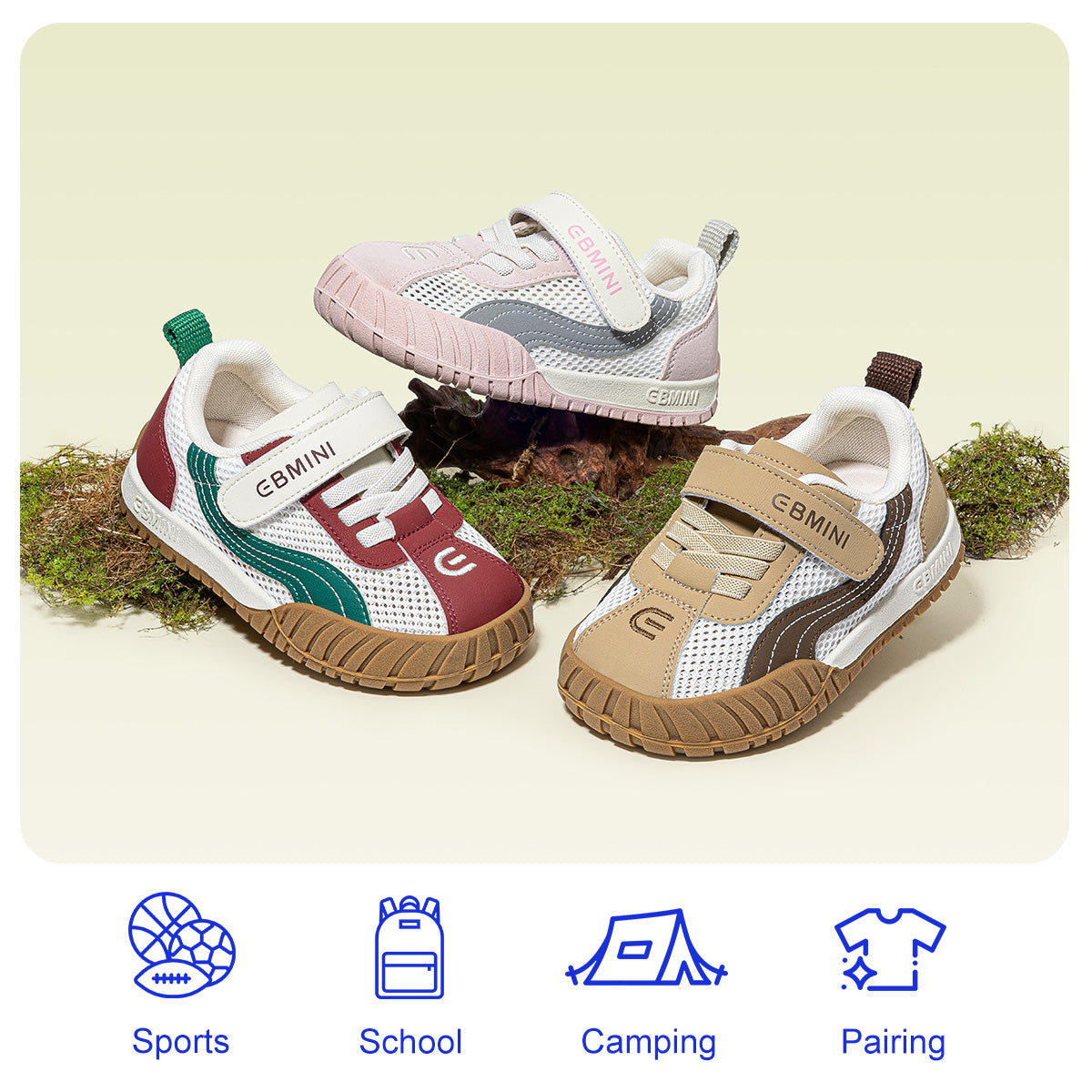 EBMINI VAPOR lightweight low-top toddler sneakers for everyday wear