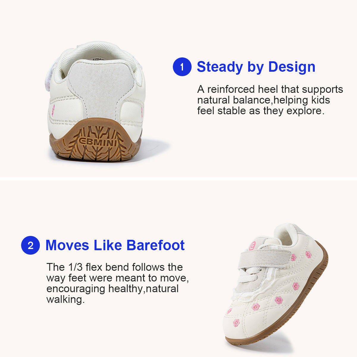 EBMINI VEIL closed-toe toddler sneakers shown during everyday wear